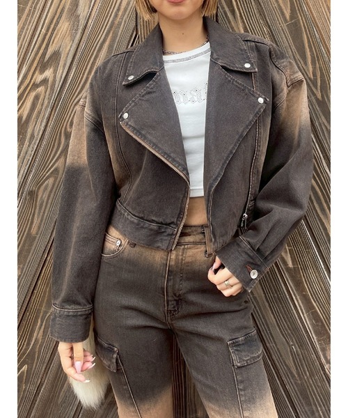 EVRIS（エヴリス）の「グラデーションデニムショートライダース