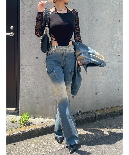 EVRIS（エヴリス）の「グラデーションデニムショートライダース