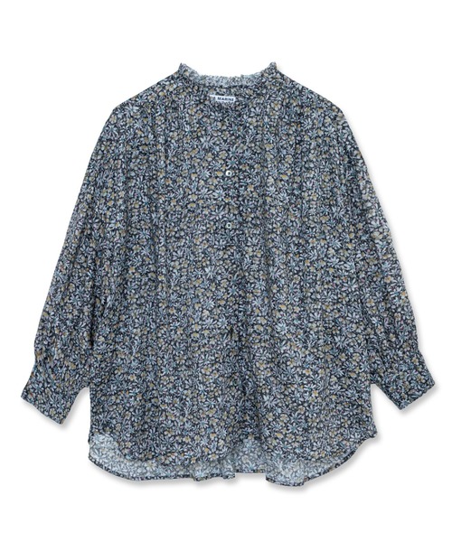 美品 LA MARINE FRANCAISE 襟フリルシャツ リバティブラウス リバティプリント別注フリルブラウス — LA MARINE FRANCAISE