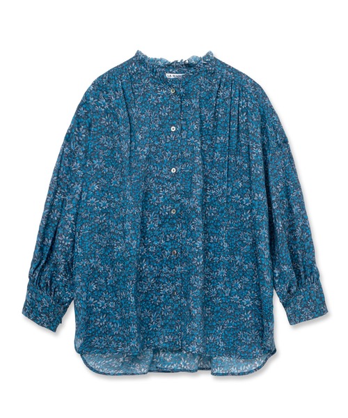 美品 LA MARINE FRANCAISE 襟フリルシャツ リバティブラウス WEB別注あり｜LIBERTYフリルカラーブラウス — LA MARINE FRANCAISE