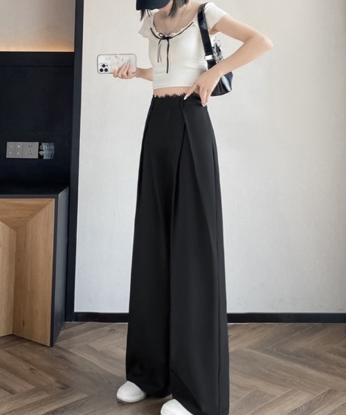 TOKYO BASIC ワイドパンツ レディース 40代 50代 ウール 360度