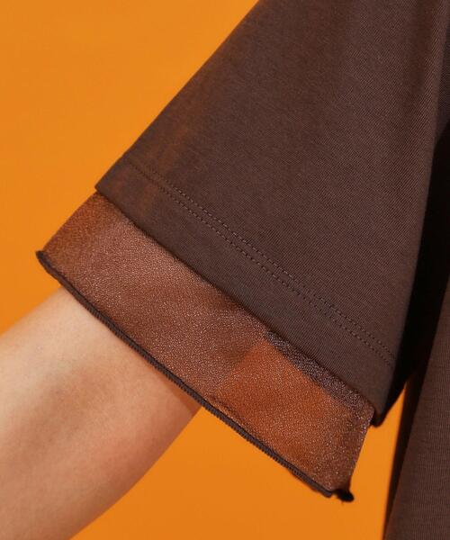 THE SHOP TK (ザ ショップ ティーケー )の「【再入荷】袖シアーTシャツ【接触冷感/UV/洗濯機OK】(Tシャツ/カットソー・レディース・オフホワイト/ブラック/サックスブルー/ダークブラウン・12/13)」の18枚目の写真