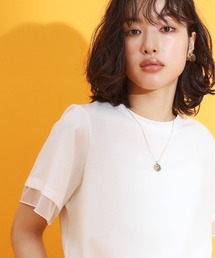 THE SHOP TK  | 【ひんやり/UV/洗濯機OK】袖シアーTシャツ(Tシャツ/カットソー)