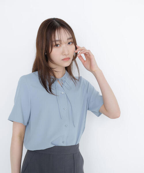 ブラウス シャツ ナローリボンタイブラウス レディース ◇ナローリボンタイブラウス（シャツ/ブラウス）｜NATURAL