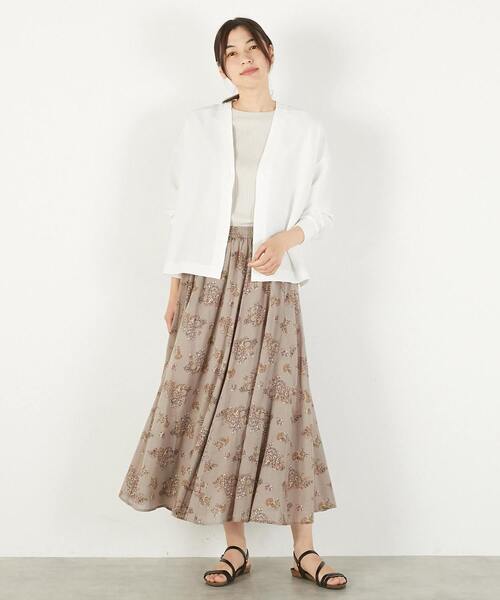 MELROSE claire(メルローズ クレール)の「【ワイドシルエットカットカーディガン】(カーディガン/ボレロ・レディース・チャコールグレー/ブラック/ホワイト・FREE)」の4枚目の写真