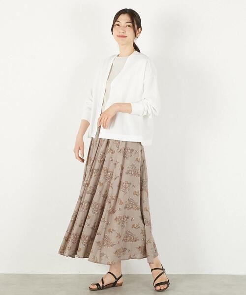 MELROSE claire(メルローズ クレール)の「【ワイドシルエットカットカーディガン】(カーディガン/ボレロ・レディース・チャコールグレー/ブラック/ホワイト・FREE)」の5枚目の写真