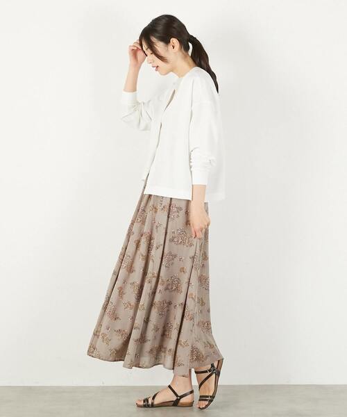 MELROSE claire(メルローズ クレール)の「【ワイドシルエットカットカーディガン】(カーディガン/ボレロ・レディース・チャコールグレー/ブラック/ホワイト・FREE)」の6枚目の写真