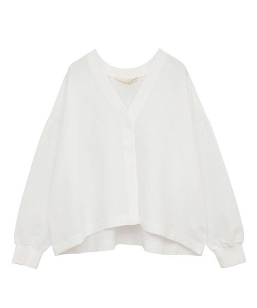 MELROSE claire(メルローズ クレール)の「【ワイドシルエットカットカーディガン】(カーディガン/ボレロ・レディース・チャコールグレー/ブラック/ホワイト・FREE)」の10枚目の写真