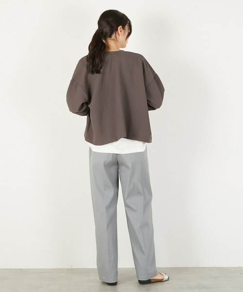 MELROSE claire(メルローズ クレール)の「【ワイドシルエットカットカーディガン】(カーディガン/ボレロ・レディース・チャコールグレー/ブラック/ホワイト・FREE)」の14枚目の写真