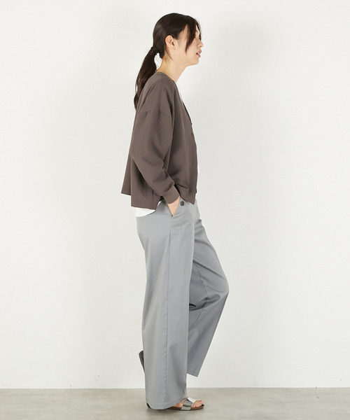 MELROSE claire(メルローズ クレール)の「【ワイドシルエットカットカーディガン】(カーディガン/ボレロ・レディース・チャコールグレー/ブラック/ホワイト・FREE)」の15枚目の写真