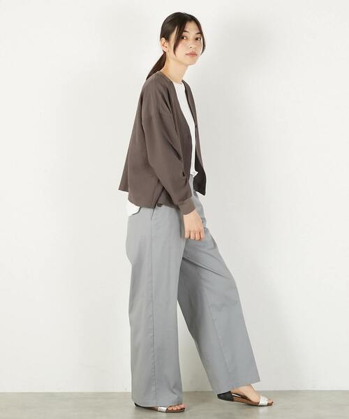 MELROSE claire(メルローズ クレール)の「【ワイドシルエットカットカーディガン】(カーディガン/ボレロ・レディース・チャコールグレー/ブラック/ホワイト・FREE)」の16枚目の写真
