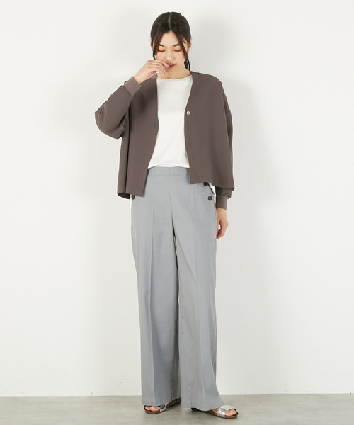 MELROSE claire(メルローズ クレール)の「【ワイドシルエットカットカーディガン】(カーディガン/ボレロ・レディース・チャコールグレー/ブラック/ホワイト・FREE)」の17枚目の写真