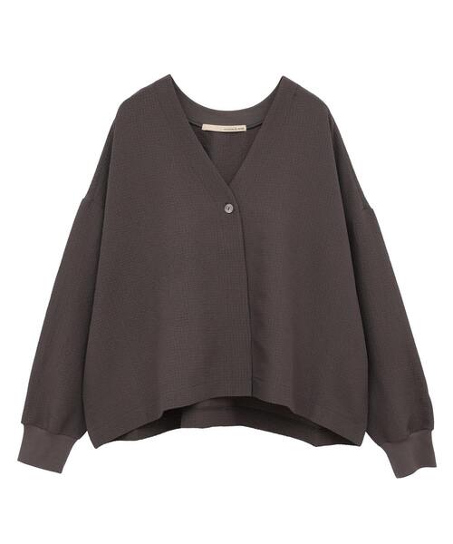 MELROSE claire(メルローズ クレール)の「【ワイドシルエットカットカーディガン】(カーディガン/ボレロ・レディース・チャコールグレー/ブラック/ホワイト・FREE)」の18枚目の写真