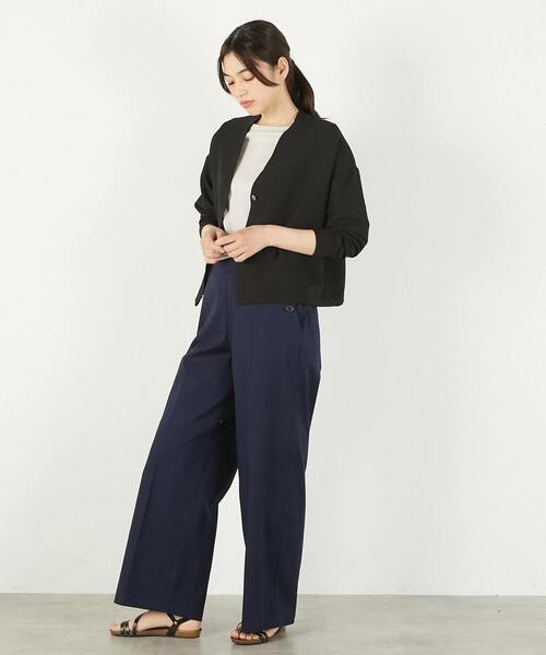 MELROSE claire(メルローズ クレール)の「【ワイドシルエットカットカーディガン】(カーディガン/ボレロ・レディース・チャコールグレー/ブラック/ホワイト・FREE)」の20枚目の写真