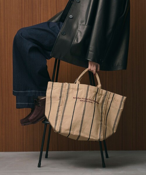 Ｂuuu...　donsje bag bee 新品未使用 別注】＜beej＞ストライプ トートバッグ -2WAY-（トートバッグ