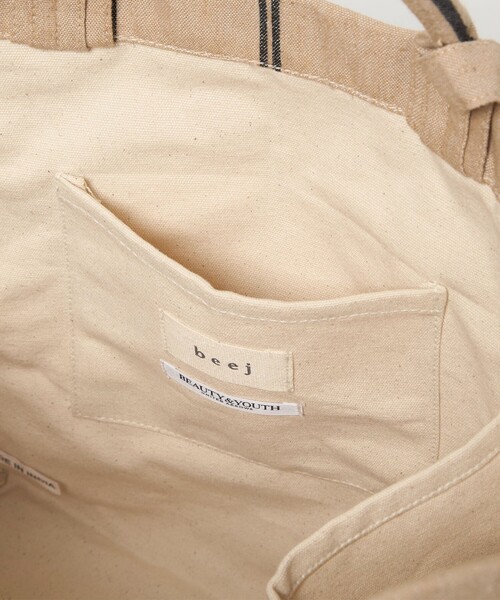 beej（ビージ）の「【別注】＜beej＞ストライプ トートバッグ -2WAY-（トートバッグ・レディース・ベージュ/ダークグレー・FREE）」の19枚目の写真