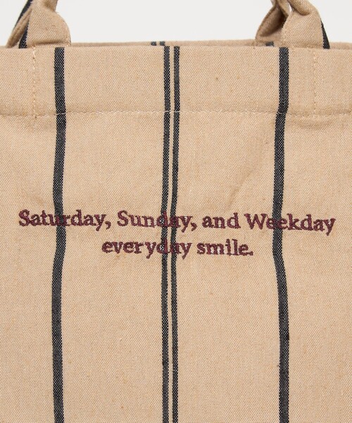 beej（ビージ）の「【別注】＜beej＞ストライプ トートバッグ -2WAY-（トートバッグ・レディース・ベージュ/ダークグレー・FREE）」の22枚目の写真