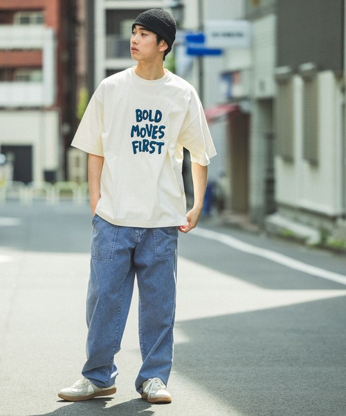 niko and...（ニコアンド）の「アソートロゴクラフトＴシャツ（Tシャツ/カットソー・メンズ・グレー/オフホワイト/ネイビー/オレンジ・LARGE/MEDIUM）」の6枚目の写真