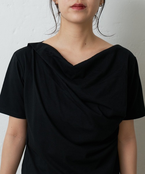 COLONY 2139(コロニートゥーワンスリーナイン)の「2wayショルダードレープTシャツ(Tシャツ/カットソー・レディース・ブラック/サックスブルー/オフホワイト/ブラウン・FREE)」の19枚目の写真