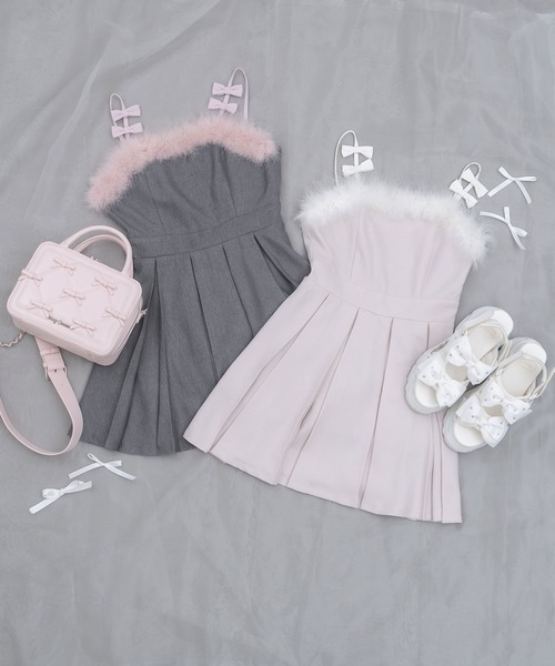 セール】プチリボンポイントフェザージャンスカ（ジャンパースカート