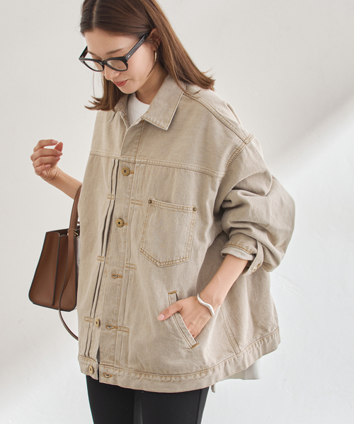 FRAMeWORK（フレームワーク）の「≪追加≫エクストララージデニムジャケット 2（デニムジャケット・レディース・ベージュ/ブルー・FREE）」の18枚目の写真