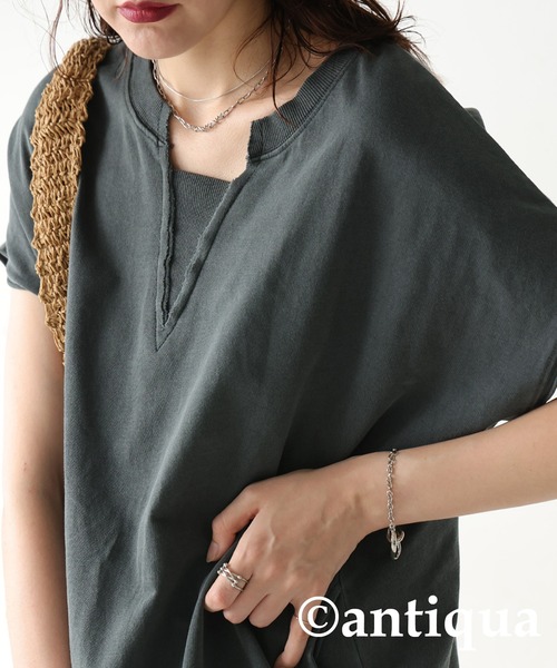 antiqua(アンティカ)の「ピグメント加工ワンピース(ワンピース・レディース・ダークグレー/ブラック・ONESIZE)」の11枚目の写真