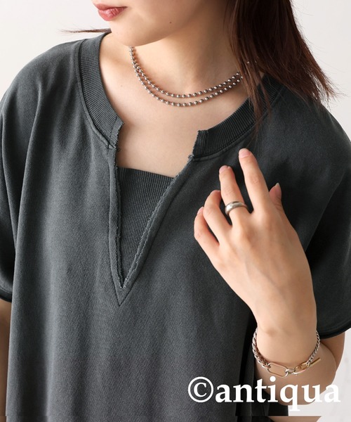 antiqua(アンティカ)の「ピグメント加工ワンピース(ワンピース・レディース・ダークグレー/ブラック・ONESIZE)」の6枚目の写真