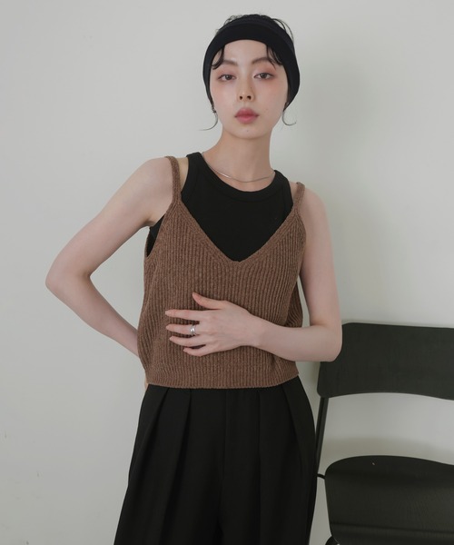 リミ LAGUA GEM | FRONT ZIP ASYMMETRY キャミソール (キャミソール