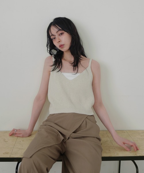 LIAN（リアン）の「リブニットキャミソール（キャミソール・レディース・ブラウン/レッド/アイボリー・FREE）」の18枚目の写真