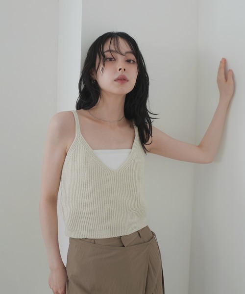 LIAN（リアン）の「リブニットキャミソール（キャミソール・レディース・ブラウン/レッド/アイボリー・FREE）」の19枚目の写真