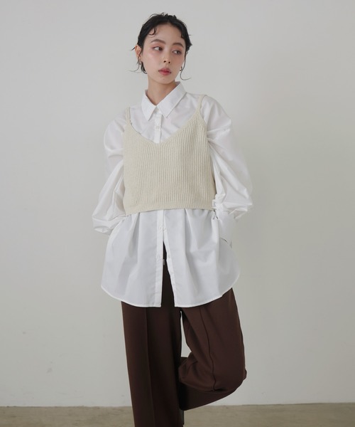 LIAN（リアン）の「リブニットキャミソール（キャミソール・レディース・ブラウン/レッド/アイボリー・FREE）」の12枚目の写真