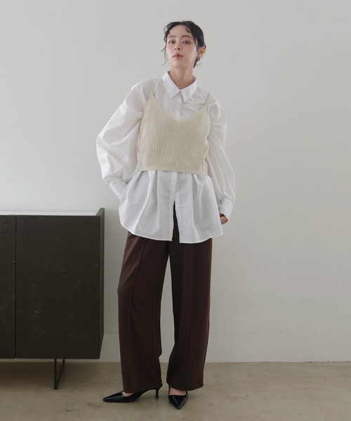 LIAN（リアン）の「リブニットキャミソール（キャミソール・レディース・ブラウン/レッド/アイボリー・FREE）」の14枚目の写真