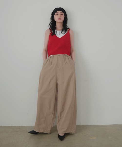 LIAN（リアン）の「リブニットキャミソール（キャミソール・レディース・ブラウン/レッド/アイボリー・FREE）」の9枚目の写真