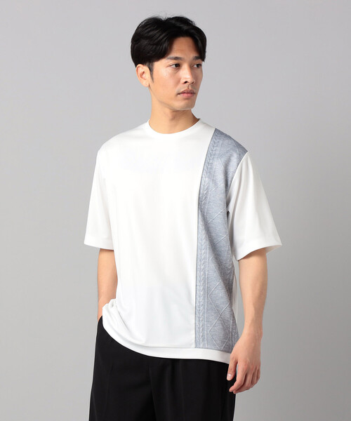 COMME CA MEN(コムサメン)の「ケーブルコンビ Tシャツ(Tシャツ/カットソー・メンズ・ホワイト/ブラック/ネイビー・M/L)」の15枚目の写真