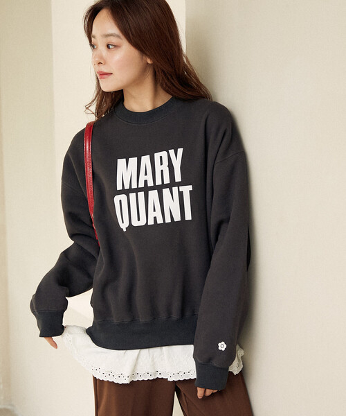 MARY QUANT × PUBLUX/マリークワント ロゴ 裾レース フロッキー