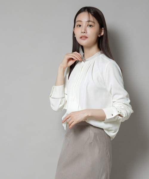 h.naoto GRAMM スタンドカラーブラウス スタンドカラーブラウス A/C DESIGN BY ALPHA CUBIC｜クロス