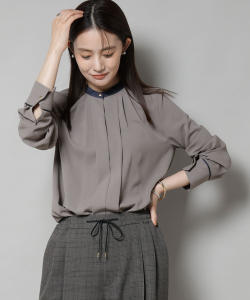 セール】スタンドバイカラータックブラウス（シャツ/ブラウス）｜NANO