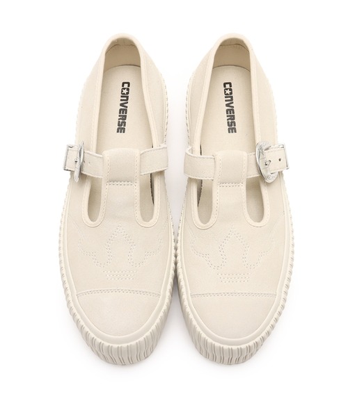 CONVERSE(コンバース)の「CONVERSE ALL STAR LIFTD RIBTAPE T-STRAP WT OX / コンバース オールスター リフテッド リブテープ ティーストラップ WT オックス(スニーカー・レディース・ホワイト・23.0cm/23.5cm/24.0cm/24.5cm)」の2枚目の写真