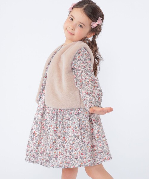 セール】SHIPS KIDS:100～130cm / リバティ 長袖 ワンピース