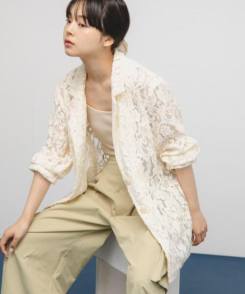 KBF（ケイビーエフ）の「モールレーステーラードジャケット（その他アウター・レディース・アイボリー/ブラック/ブラウン・ONE）」の2枚目の写真