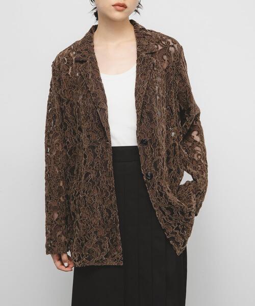 KBF（ケイビーエフ）の「モールレーステーラードジャケット（その他アウター・レディース・アイボリー/ブラック/ブラウン・ONE）」の13枚目の写真