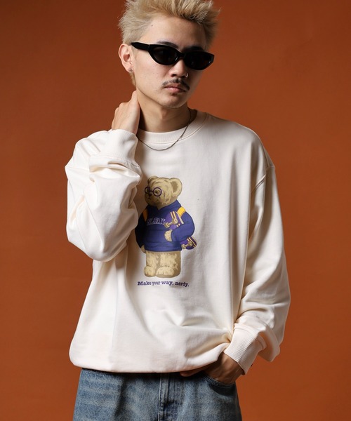 NERDY（ノルディ）の「クレバーネディスウェットシャツ（スウェット・メンズ・ネイビー/グレー/ホワイト・M/S/L）」の5枚目の写真