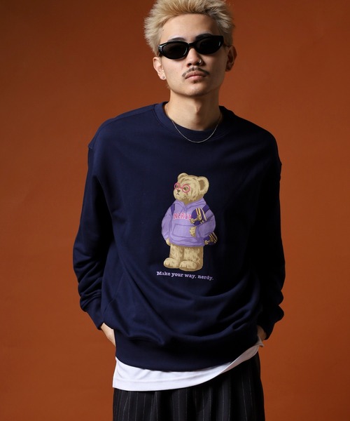 NERDY（ノルディ）の「クレバーネディスウェットシャツ（スウェット・メンズ・ネイビー/グレー/ホワイト・M/S/L）」の10枚目の写真