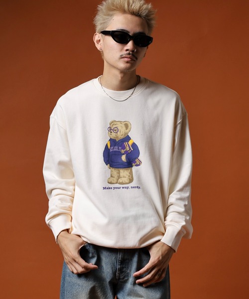 NERDY（ノルディ）の「クレバーネディスウェットシャツ（スウェット・メンズ・ネイビー/グレー/ホワイト・M/S/L）」の6枚目の写真