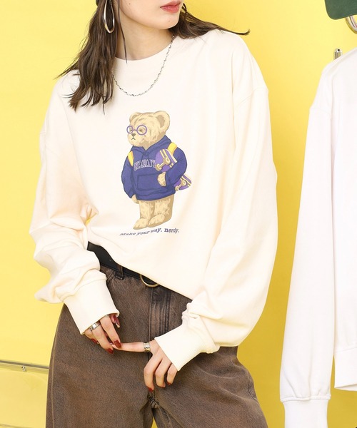 NERDY（ノルディ）の「クレバーネディスウェットシャツ（スウェット・メンズ・ネイビー/グレー/ホワイト・M/S/L）」の8枚目の写真