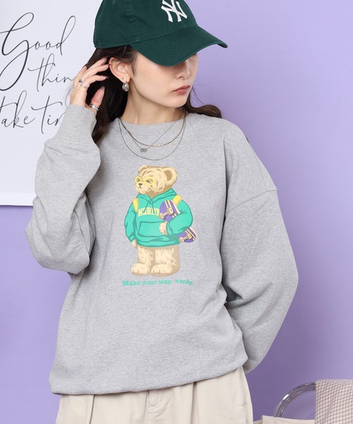 NERDY（ノルディ）の「クレバーネディスウェットシャツ（スウェット・メンズ・ネイビー/グレー/ホワイト・M/S/L）」の4枚目の写真