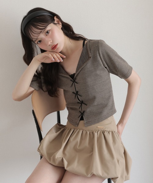 one after another NICE CLAUP(ワンアフターアナザーナイスクラップ)の「バルーンミニスカート(スカート・レディース・ベージュ/ホワイト/ブラック・FREE)」の13枚目の写真