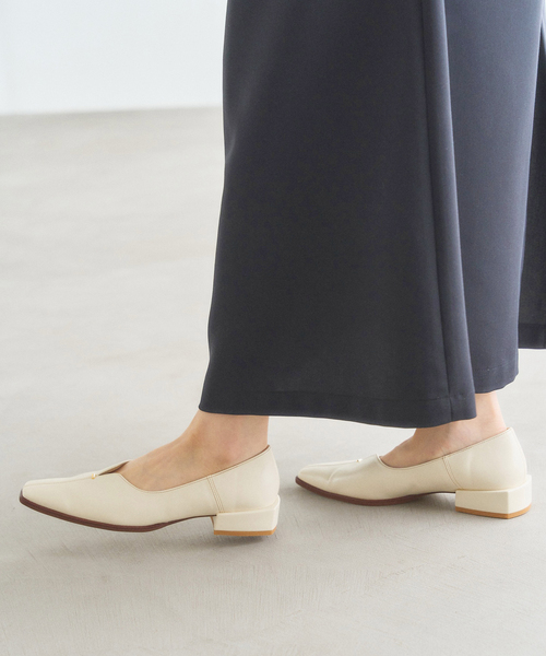 ルタロン 2.5cmスクエアスリットソフトフラット　22.5センチ 追加》2.5cmスクエアスリットソフトフラット（フラットシューズ