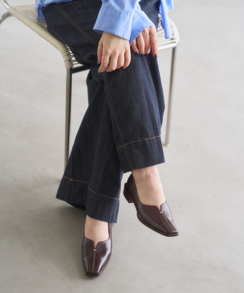 【完売品】LE TALON 2.5cmスクエアスリットソフトフラットパンプス 2.5cmスクエアスリットソフトフラット（フラットシューズ）｜LE