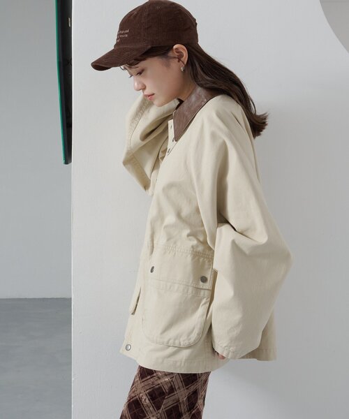 Kastane(カスタネ)の「*ハンティングジャケット(ブルゾン・レディース・アイボリー/ブラック/カーキ・FREE)」の7枚目の写真